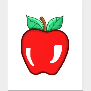 Cute Red Delicious Shiny Apple Posters and Art